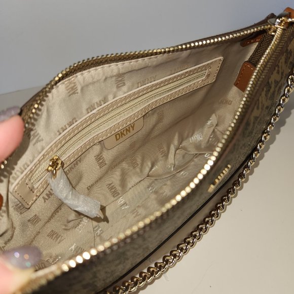 DKNY Brown Bryant Chain Demi Crossbody - NWT - Picture 6 of 12